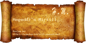 Hegedűs Mirtill névjegykártya