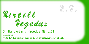 mirtill hegedus business card